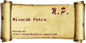 Mizerák Petra névjegykártya